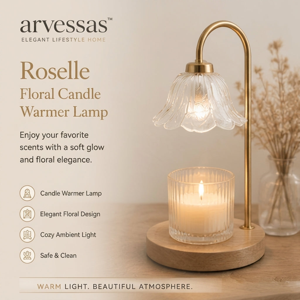arvessas™ Roselle Floral Candle Warmer Lamp