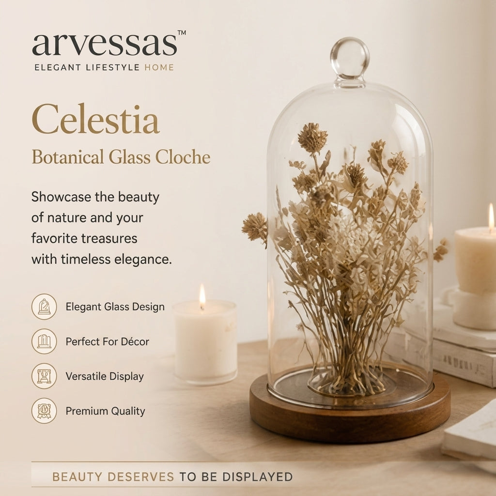 arvessas™ Celestia Botanical Glass Cloche